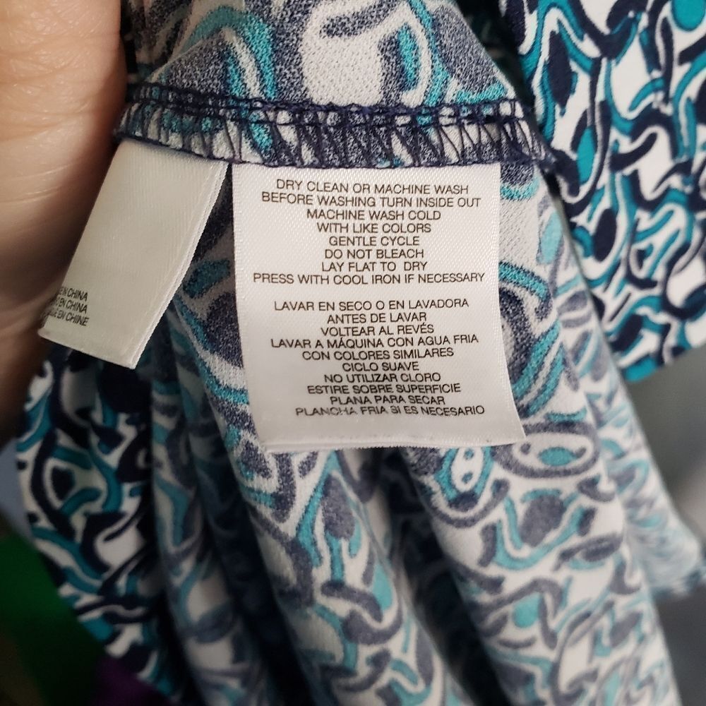 Pappagallo Blue Pattern Embroidered Tunic - Picture 3 of 5